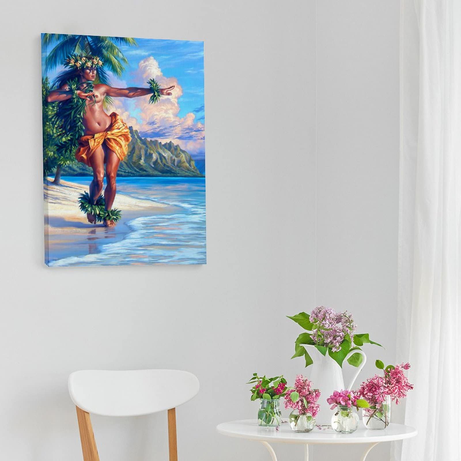 Arte de parede vintage Hula Girl Beautiful Hawaiian Girl Poster